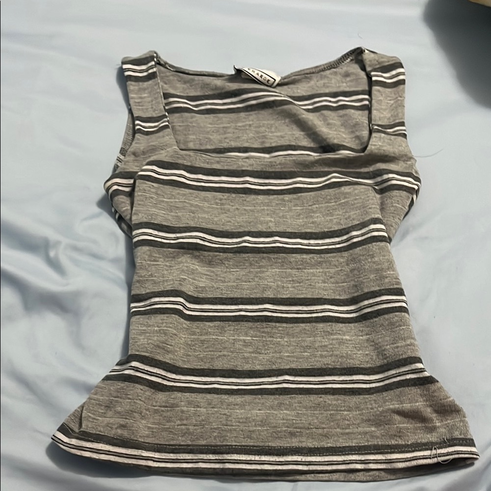 Gray Striped Women's Top